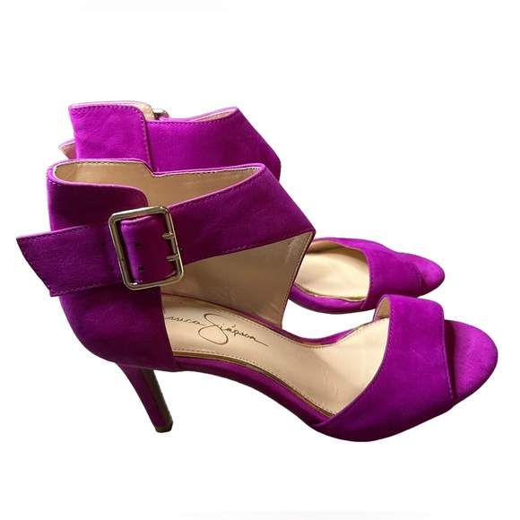Jessica Simpson Marrionn Twilight Magenta Suede Leather Heels size 7.5 - Picture 6 of 6